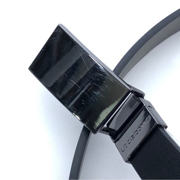 Liz Claiborne Black Gunmetal Buckle Reversible Belt XL - Picture 3 of 6